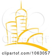 Clipart Yellow Skyscraper Logo 2 Royalty Free Vector Illustration
