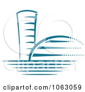 Clipart Blue Skyscraper Logo 43 Royalty Free Vector Illustration