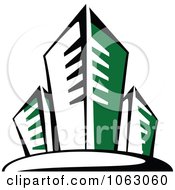 Clipart Green Skyscraper Logo 7 Royalty Free Vector Illustration