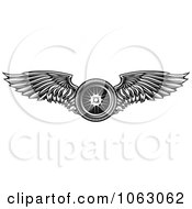 Clipart Black Winged Tire Royalty Free Vector Illustration by Vector Tradition SM #COLLC1063062-0169