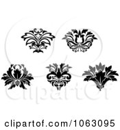 Poster, Art Print Of Flourishes In Black In White Digital Collage 2