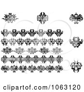 Clipart Flourishes Digital Collage 4 Royalty Free Vector Illustration