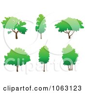 Clipart Trees Digital Collage 10 Royalty Free Vector Illustration