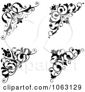 Clipart Floral Corner Elements Digital Collage 1 Royalty Free Vector Illustration