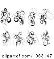 Poster, Art Print Of Black And White Flourishes Digital Collage 13