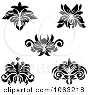 Poster, Art Print Of Black And White Flourishes Digital Collage 7