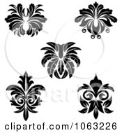 Poster, Art Print Of Black And White Flourishes Digital Collage 3