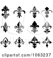 Clipart Fleur De Lis Digital Collage 2 Royalty Free Vector Illustration