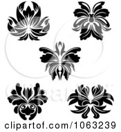 Poster, Art Print Of Black And White Flourishes Digital Collage 2
