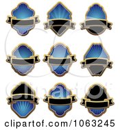 Clipart Blank Blue Labels Digital Collage 2 Royalty Free Vector Illustration