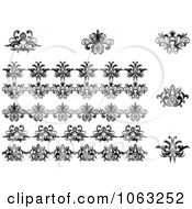Clipart Flourishes Digital Collage 3 Royalty Free Vector Illustration