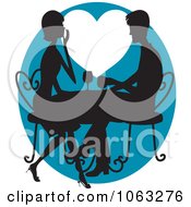 Poster, Art Print Of Romantic Couple Drinking Wine In Silhouette