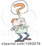 Clipart Confused Toon Guy Royalty Free Vector Illustration