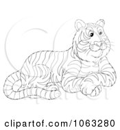 Poster, Art Print Of Seated Tiger Outline