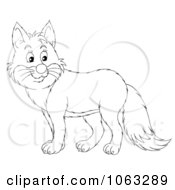 Clipart Fox Outline Royalty Free Illustration
