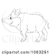 Clipart Boar Outline Royalty Free Illustration by Alex Bannykh