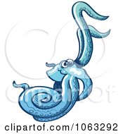Clipart Blue Octopus Royalty Free Vector Illustration by Zooco