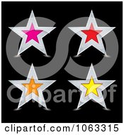 Clipart Brushed Silver Stars Digital Collage Royalty Free Vector Illustration