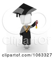 Poster, Art Print Of 3d Ivory College Graduate Holding A Medal 1
