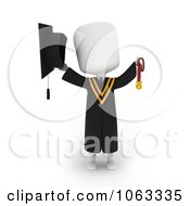 Poster, Art Print Of 3d Ivory College Graduate Holding A Medal 2
