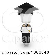 Poster, Art Print Of 3d Ivory College Graduate Holding A Certificate