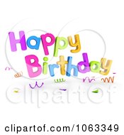 Poster, Art Print Of 3d Happy Birthday Greeting 1