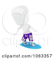 Clipart 3d Ivory Man Skimboarding Royalty Free CGI Illustration