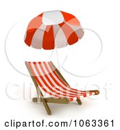 Poster, Art Print Of 3d Beach Chair And Parasol