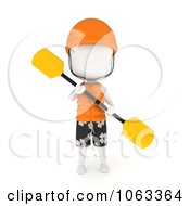 Clipart 3d Ivory Man Kayaker Royalty Free CGI Illustration by BNP Design Studio