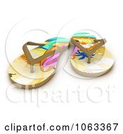 Clipart 3d Tropical Sandals Royalty Free CGI Illustration
