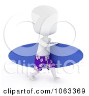 Clipart 3d Ivory Man Carrying A Surfboard Royalty Free CGI Illustration by BNP Design Studio