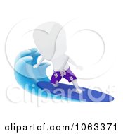 Clipart 3d Ivory Man Surfing Royalty Free CGI Illustration by BNP Design Studio
