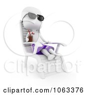 3d Ivory Man Relaxing In A Lounge Chair