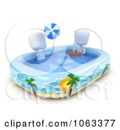 Poster, Art Print Of 3d Ivory Boys Playing In A Kiddie Pool