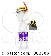 Clipart 3d Ivory Man Snorkeler Royalty Free CGI Illustration by BNP Design Studio