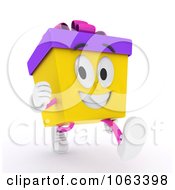 Clipart 3d Birthday Gift Character Walking Royalty Free CGI Illustration by BNP Design Studio
