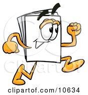 Paper Mascot Cartoon Character Running