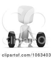Poster, Art Print Of 3d Ivory Man Lifting A Barbell