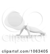 Clipart 3d Ivory Man Doing Push Ups Royalty Free CGI Illustration
