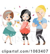 Clipart People Having Fun At A Baby Shower Royalty Free Vector Illustration by BNP Design Studio