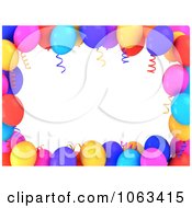 Poster, Art Print Of 3d Frame Of Colorful Birthday Balloons