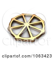 Clipart 3d Golden Dharmacakra Symbol Royalty Free CGI Illustration