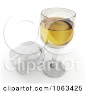 3d White Wine And Glasses