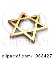 3d Gold Judaism Star