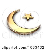 Poster, Art Print Of 3d Gold Islam Symbol