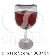 3d Red Wine In A Glass