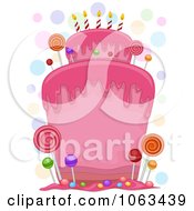 Poster, Art Print Of Pink Lolipop Birthday Cake