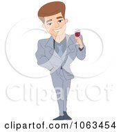 Poster, Art Print Of Handsome Man Holding Red Wine