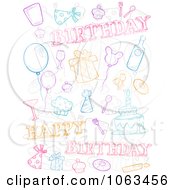 Poster, Art Print Of Birthday Doodle Collage