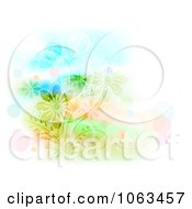 Poster, Art Print Of Floral Background With Bubbles On White